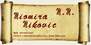 Miomira Miković vizit kartica